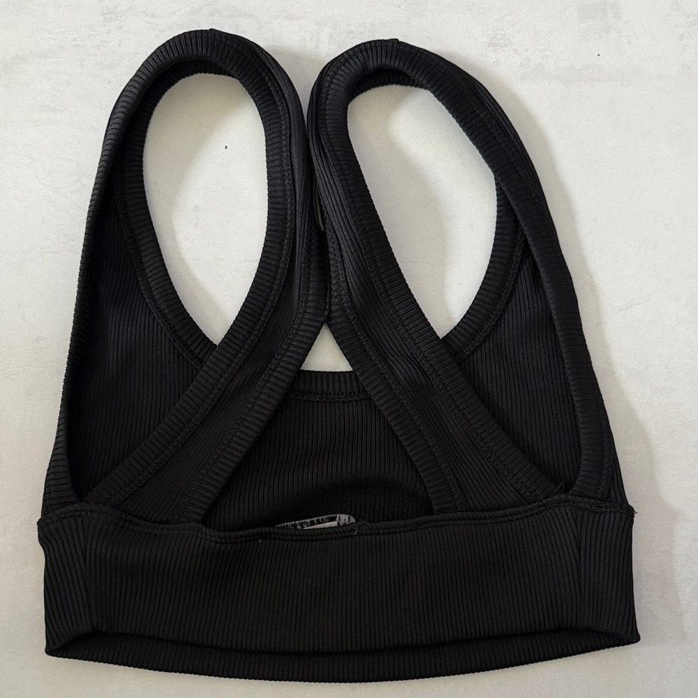 Black Ribbed Zara Top - Picture 2 of 2